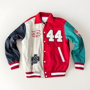 Bershka Men’s Varsity Bomber Jacket Size S Oversized Colorblock